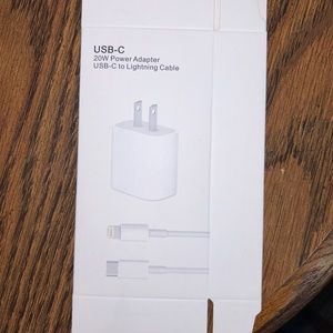Apple fast chargers 20w 6ft cord comes with charging cord and box piece